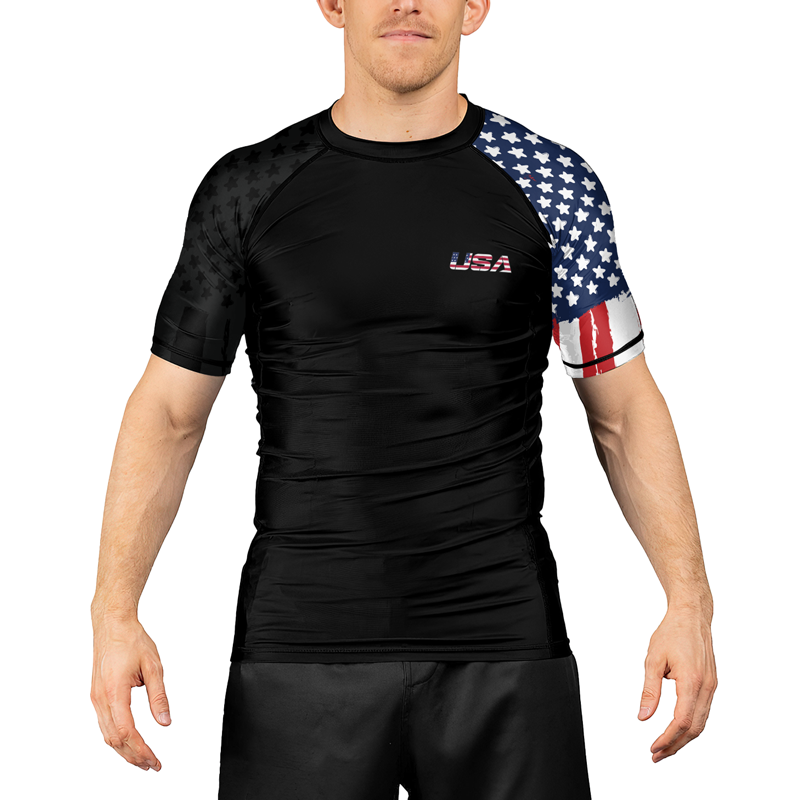 Rashninja American Flag Men's Short Sleeve Rash Guard