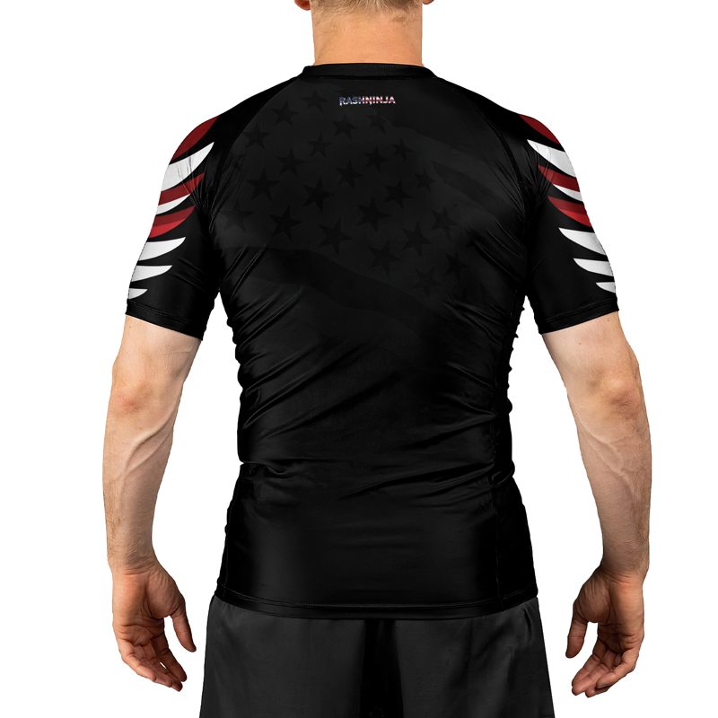 Rashninja American Eagle Head Men's Short Sleeve Rash Guard