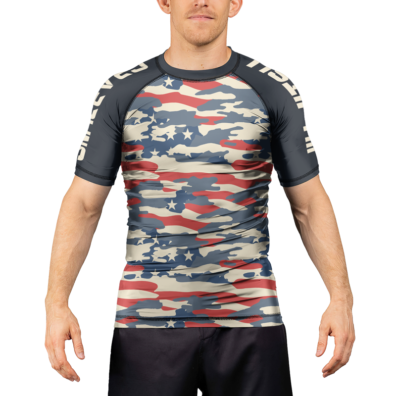 Rashninja American Camouflage Men's Short Sleeve Rash Guard