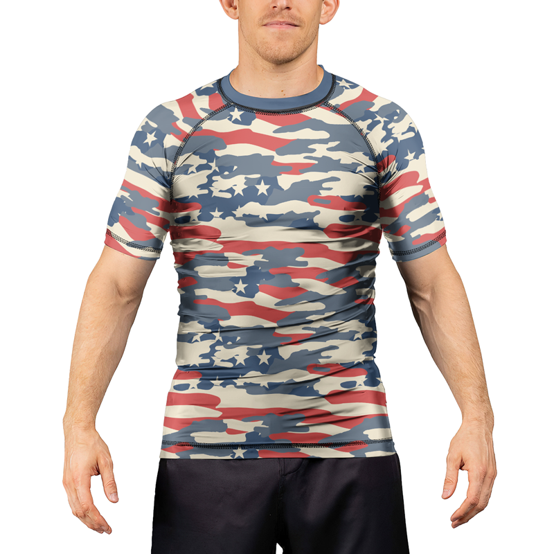 Rashninja American Camouflage Men's Short Sleeve Rash Guard