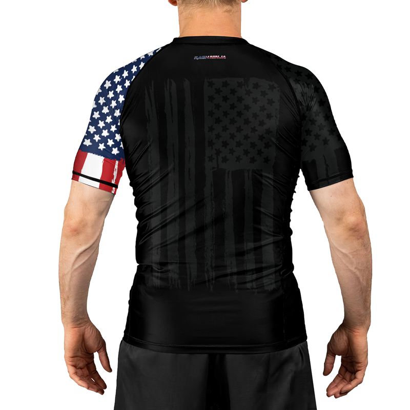 Rashninja American Flag Men's Short Sleeve Rash Guard