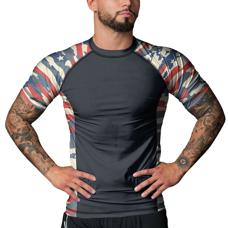 Rashninja American Camouflage Men's Short Sleeve Rash Guard
