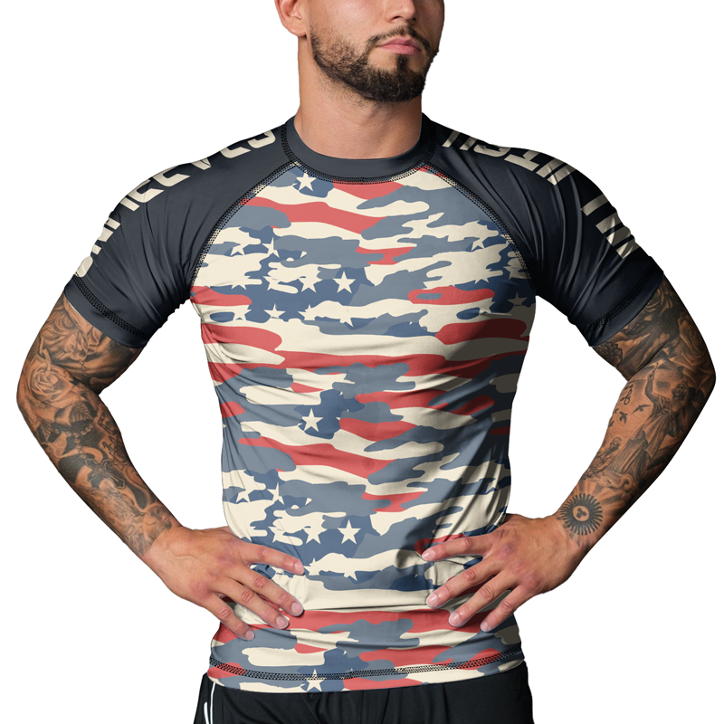 Rashninja American Camouflage Men's Short Sleeve Rash Guard