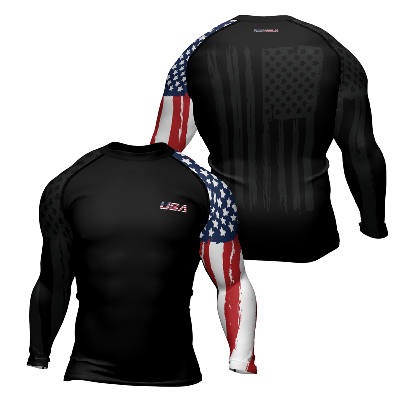 Rashninja American Flag Men's Long Sleeve Rash Guard