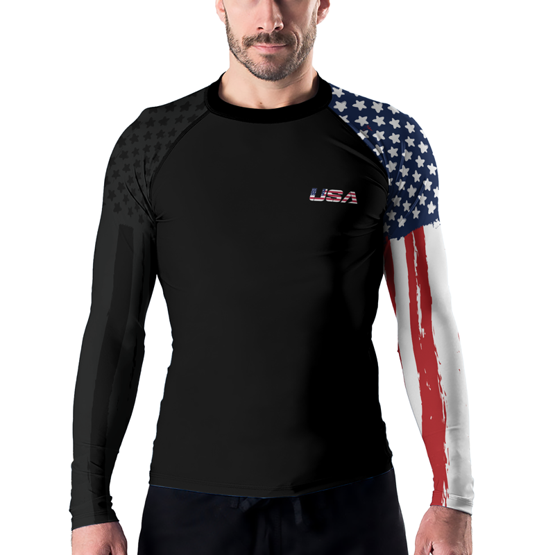 Rashninja American Flag Men's Long Sleeve Rash Guard