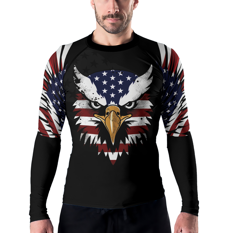 Rashninja American Eagle Head Men's Long Sleeve Rash Guard