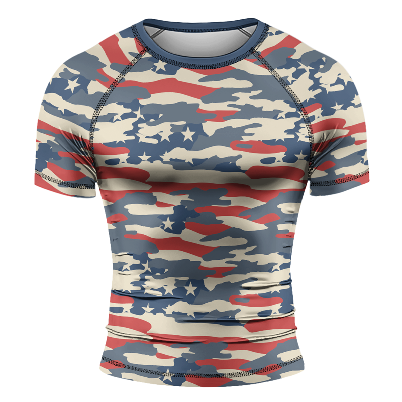 Rashninja American Camouflage Men's Short Sleeve Rash Guard