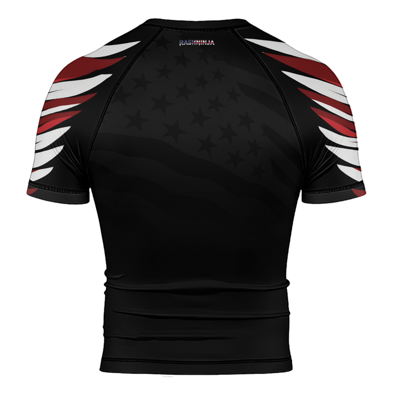 Rashninja American Eagle Head Men's Short Sleeve Rash Guard