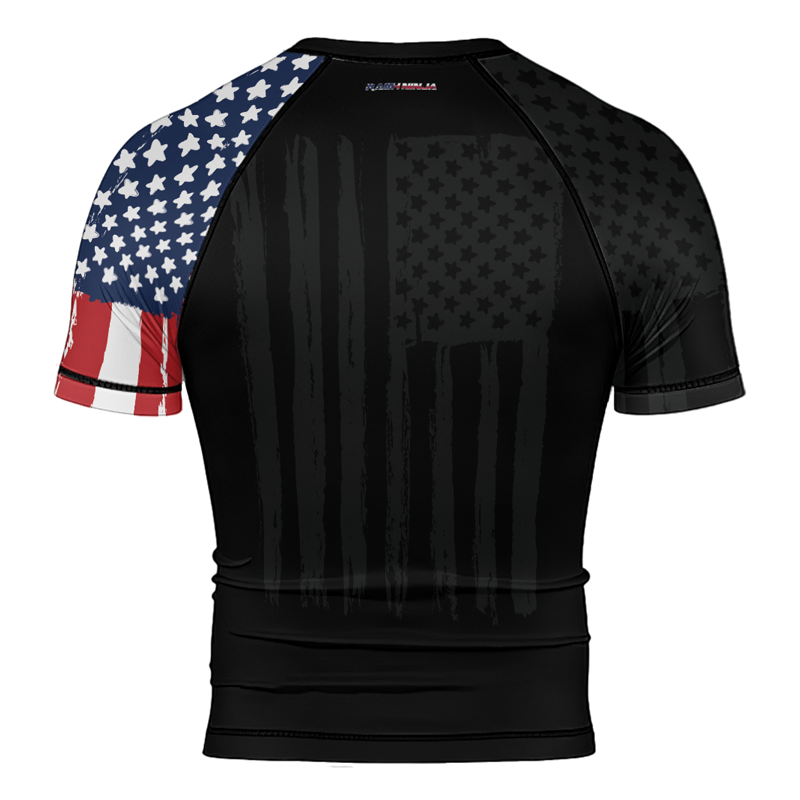 Rashninja American Flag Men's Short Sleeve Rash Guard