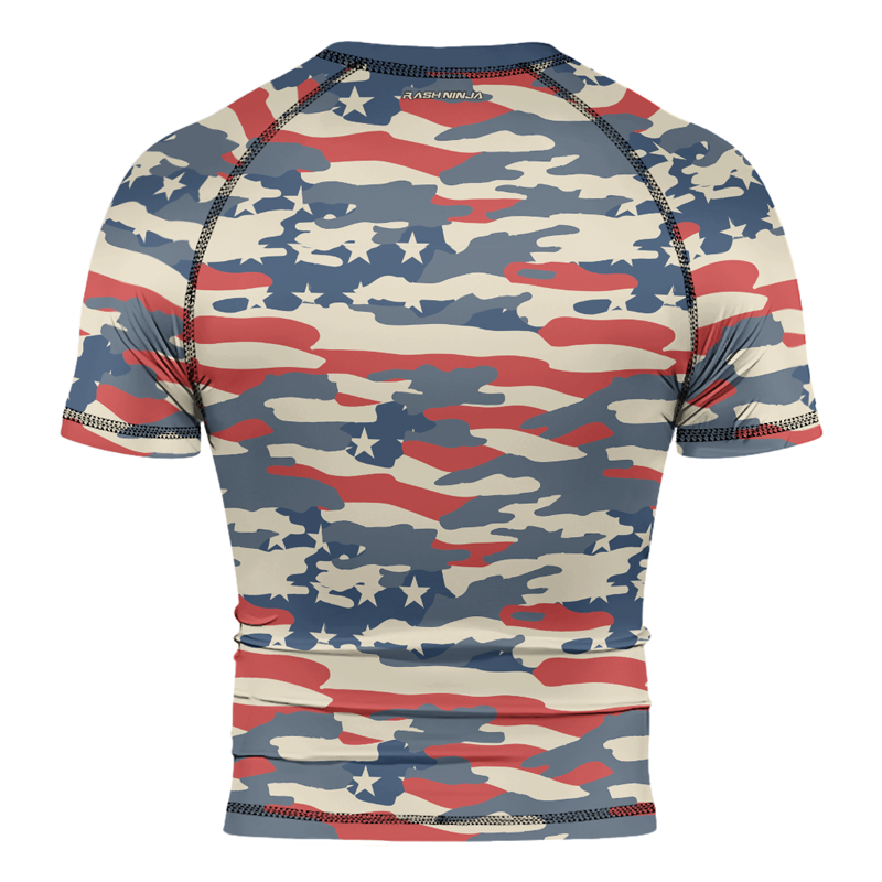 Rashninja American Camouflage Men's Short Sleeve Rash Guard