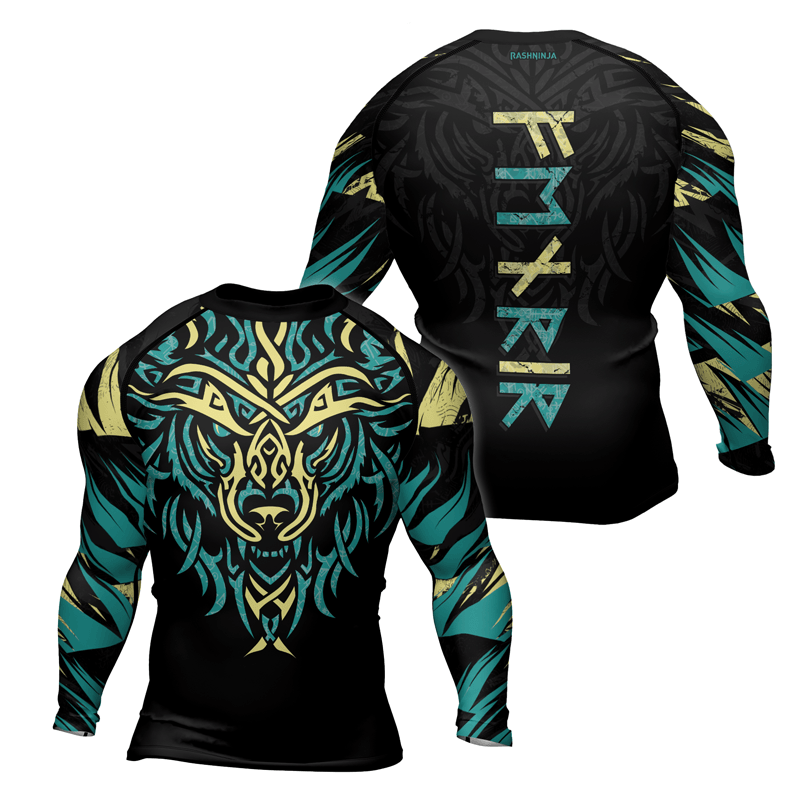 Rashninja Fenrir Wolf Men's Long Sleeve Rash Guard
