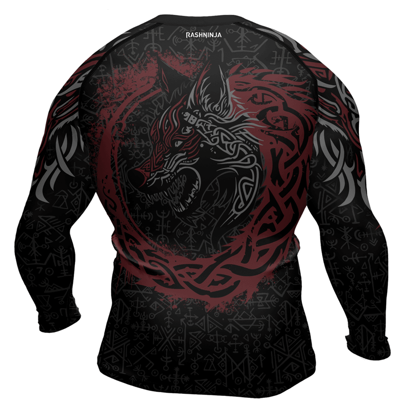 Rashninja Shadows Fenrir Wolf Men's Long Sleeve Rash Guard