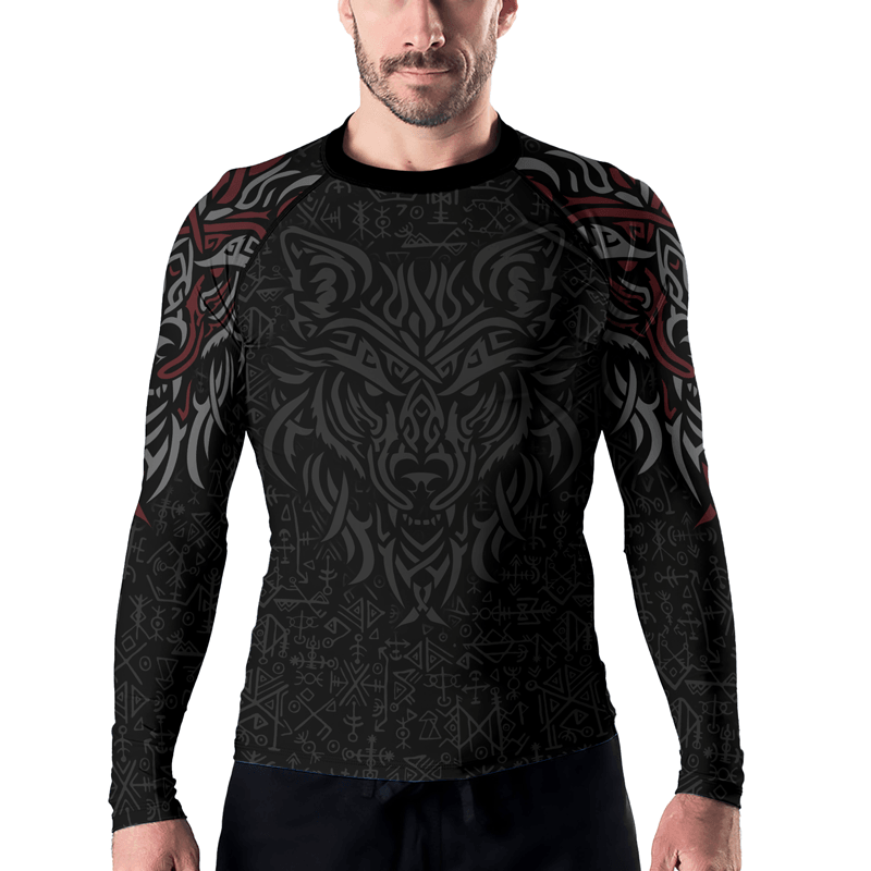 Rashninja Shadows Fenrir Wolf Men's Long Sleeve Rash Guard