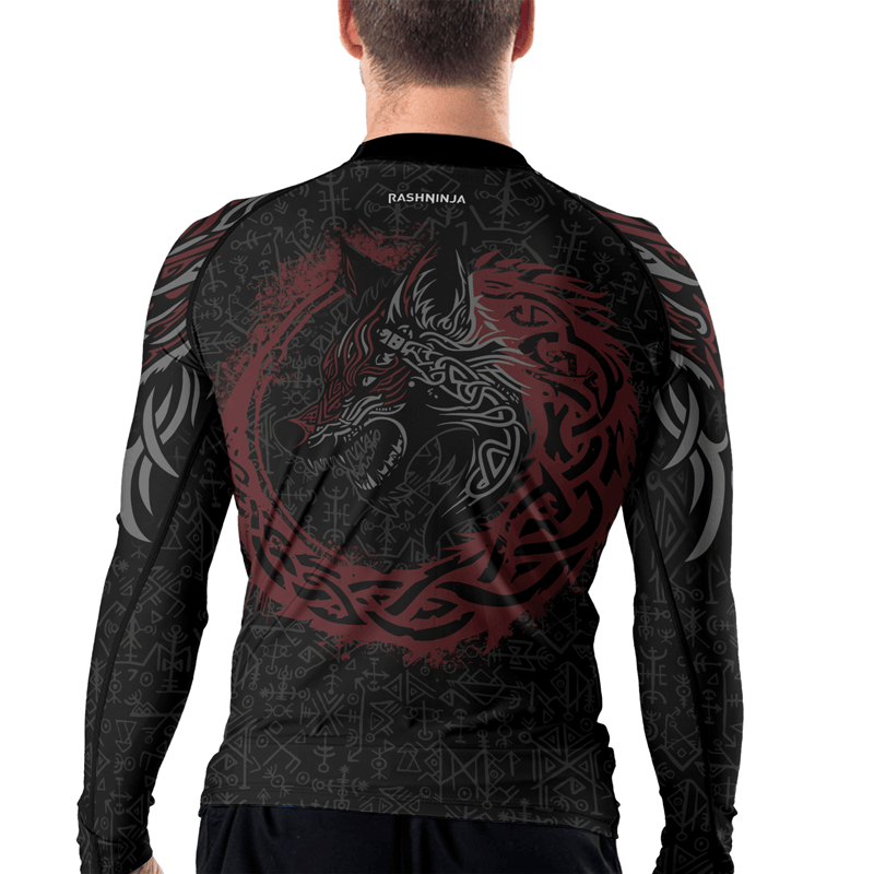 Rashninja Shadows Fenrir Wolf Men's Long Sleeve Rash Guard