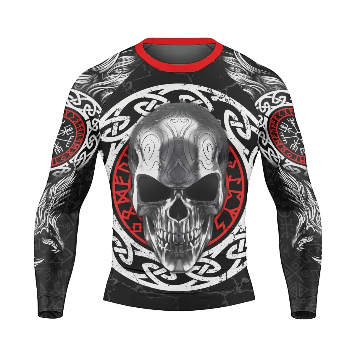 Vegvisir Skull Men's Long Sleeve Rash Guard