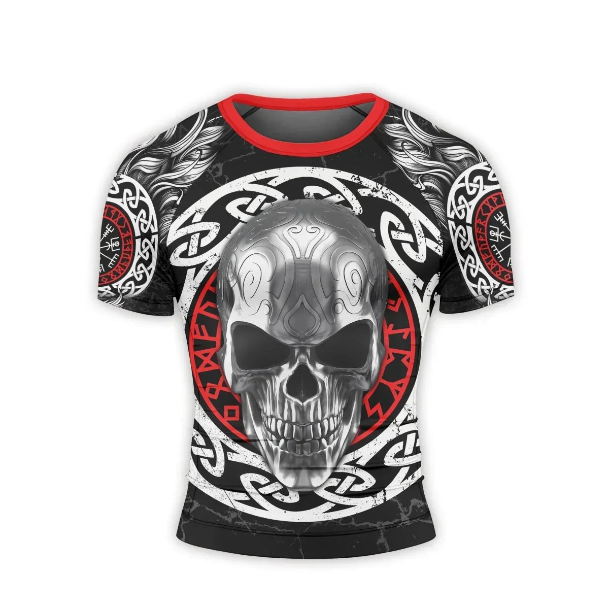 Vegvisir Skull Men's Short Sleeve Rash Guard