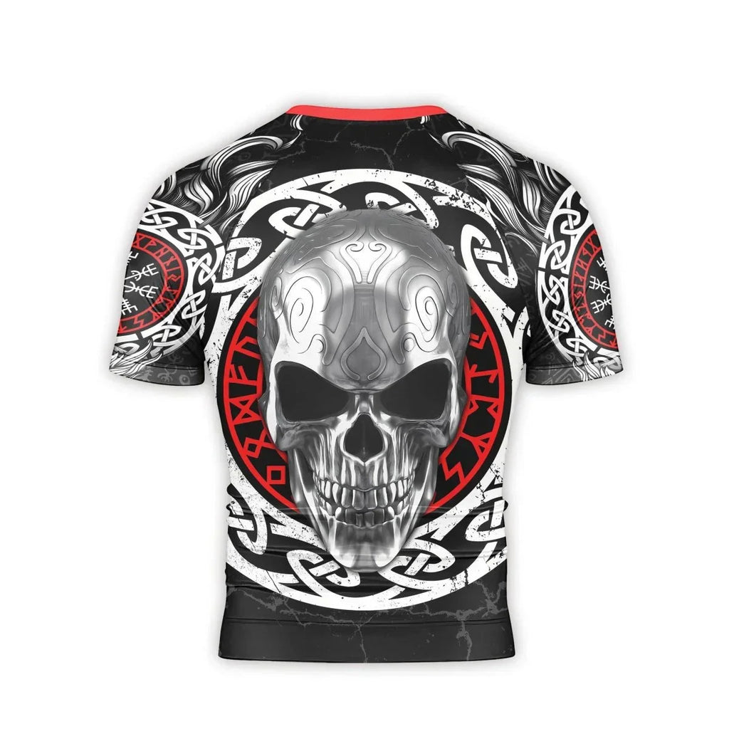 Vegvisir Skull Men's Short Sleeve Rash Guard