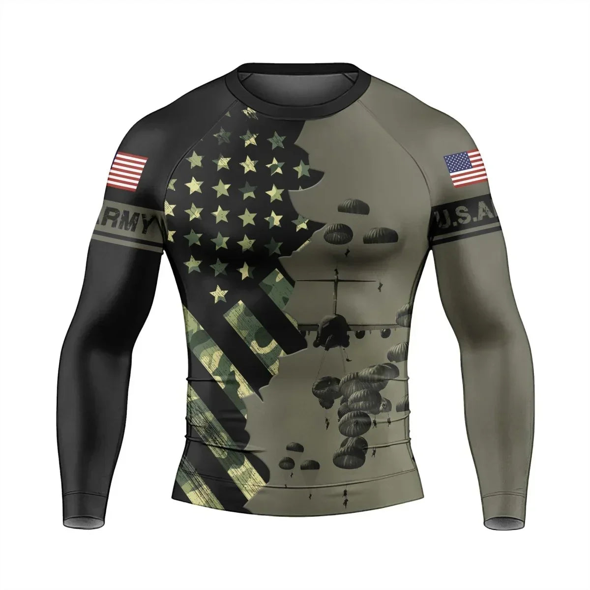 Veteran Military Parachutist Men's Long Sleeve Rash Guard
