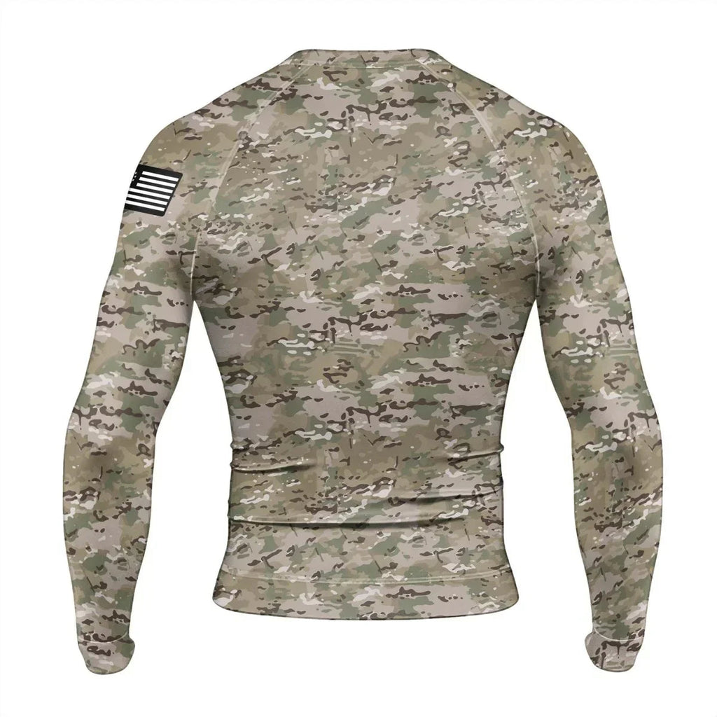 Veteran Spartan Soldier Men's Long Sleeve Rash Guard