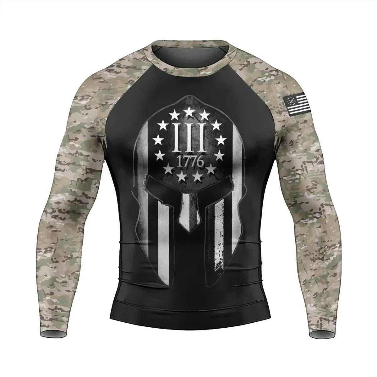 Veteran Spartan Soldier Men's Long Sleeve Rash Guard