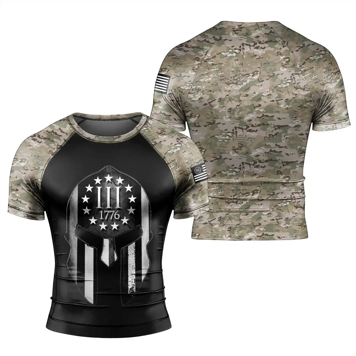 Veteran Spartan Soldier Men's Short Sleeve Rash Guard