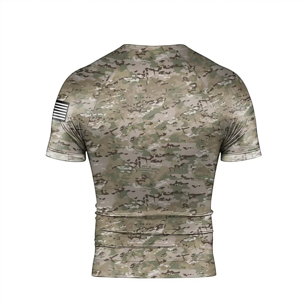 Veteran Spartan Soldier Men's Short Sleeve Rash Guard