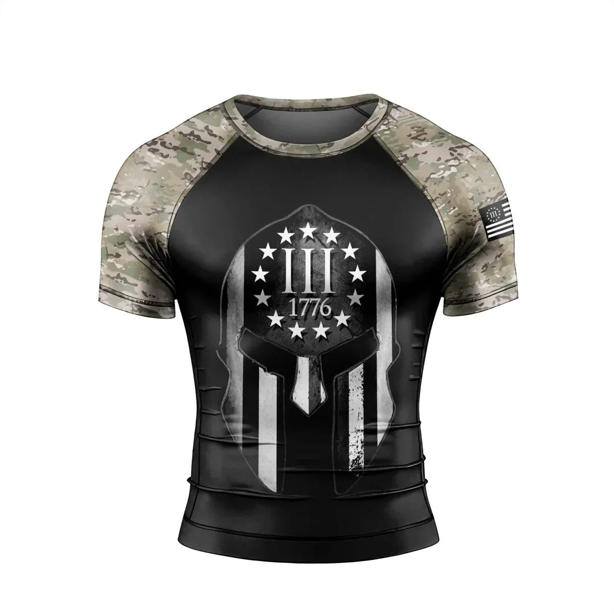 Veteran Spartan Soldier Men's Short Sleeve Rash Guard