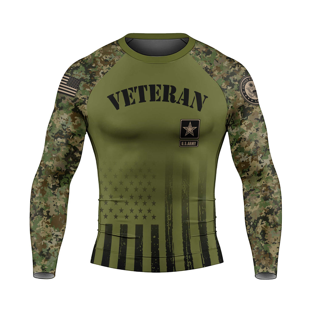 Veteran US Army Men's Long Sleeve Rash Guard