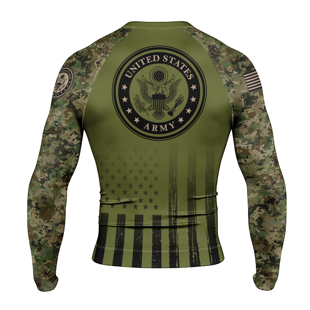 Veteran US Army Men's Long Sleeve Rash Guard