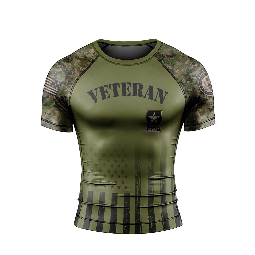 Veteran US Army Men's Short Sleeve Rash Guard