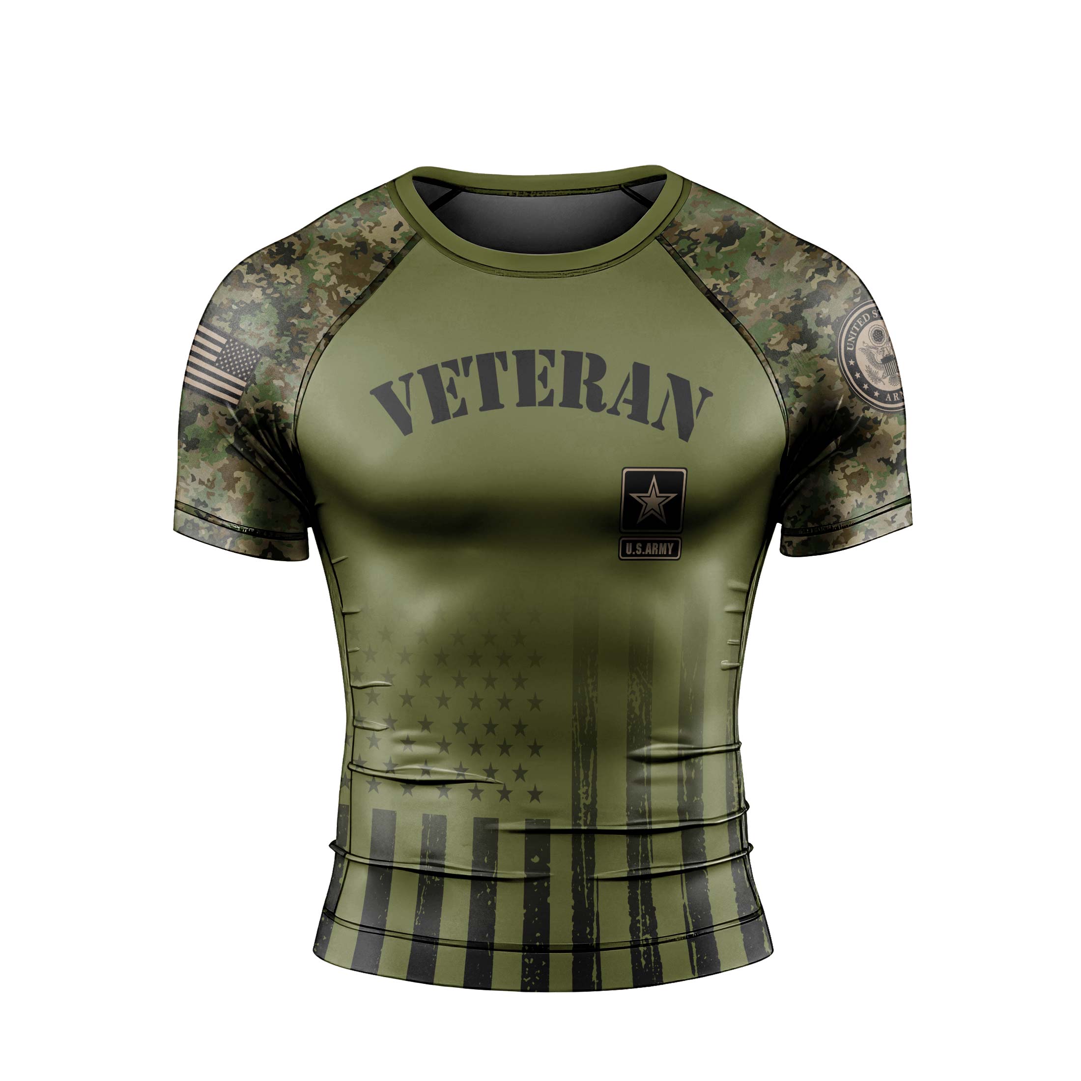 Veteran US Army Men's Short Sleeve Rash Guard