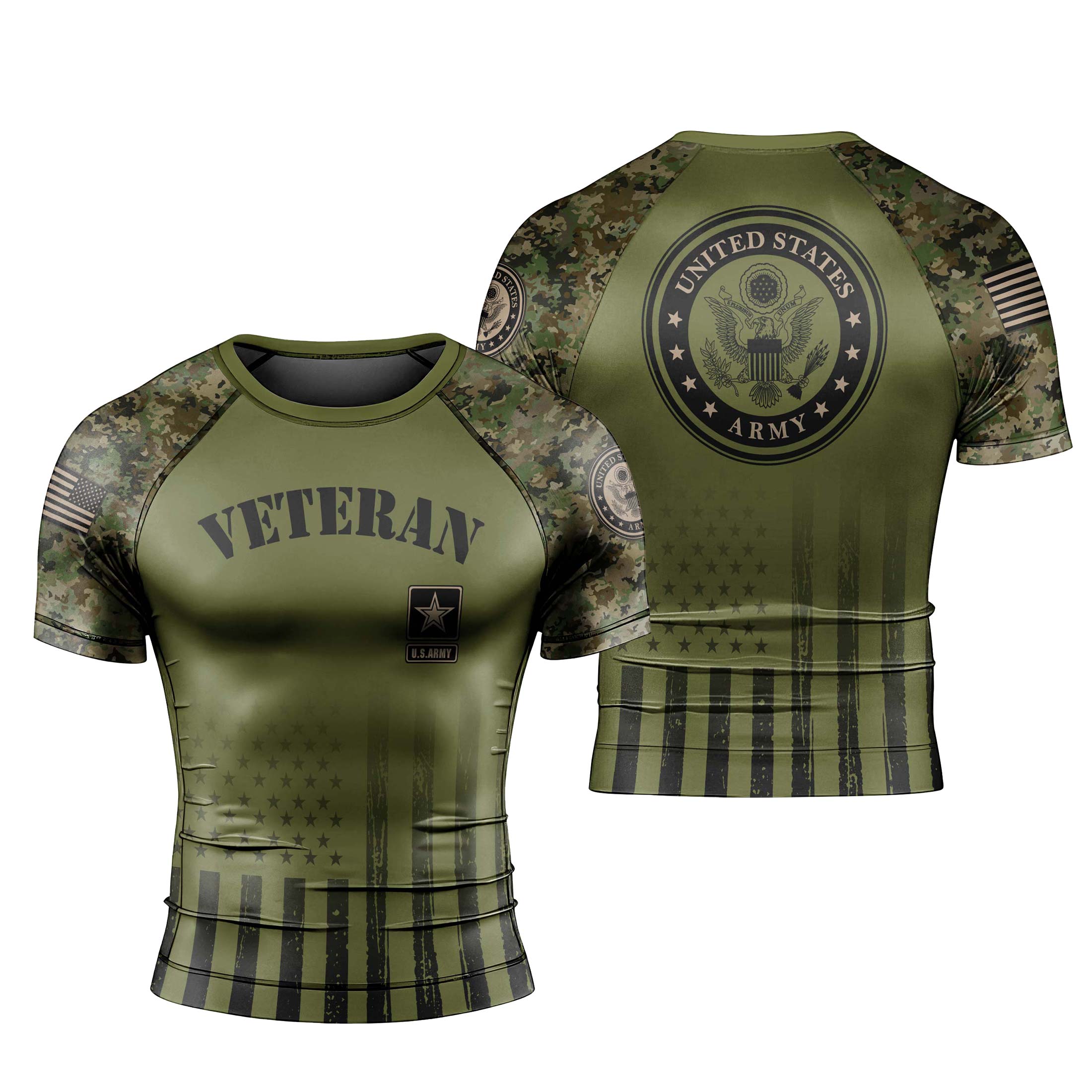 Veteran US Army Men's Short Sleeve Rash Guard