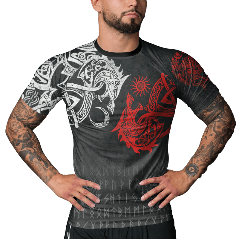 Rashninja Skoll And Hati Men's Short Sleeve Rash Guard