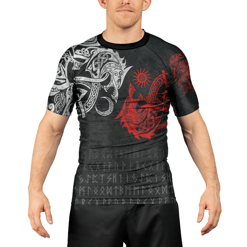 Rashninja Skoll And Hati Men's Short Sleeve Rash Guard