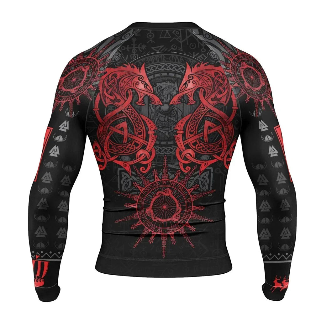 Viking Red Dragon Men's Long Sleeve Rash Guard