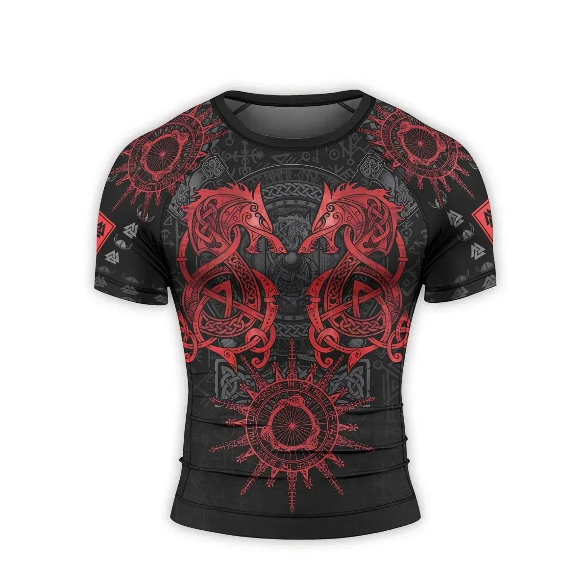 Viking Red Dragon Men's Short Sleeve Rash Guard