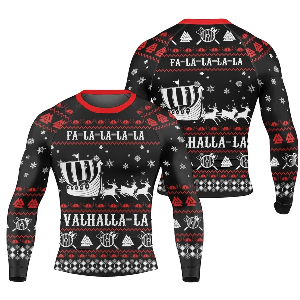 Viking Santa's Sleigh Men's Long Sleeve Rash Guard