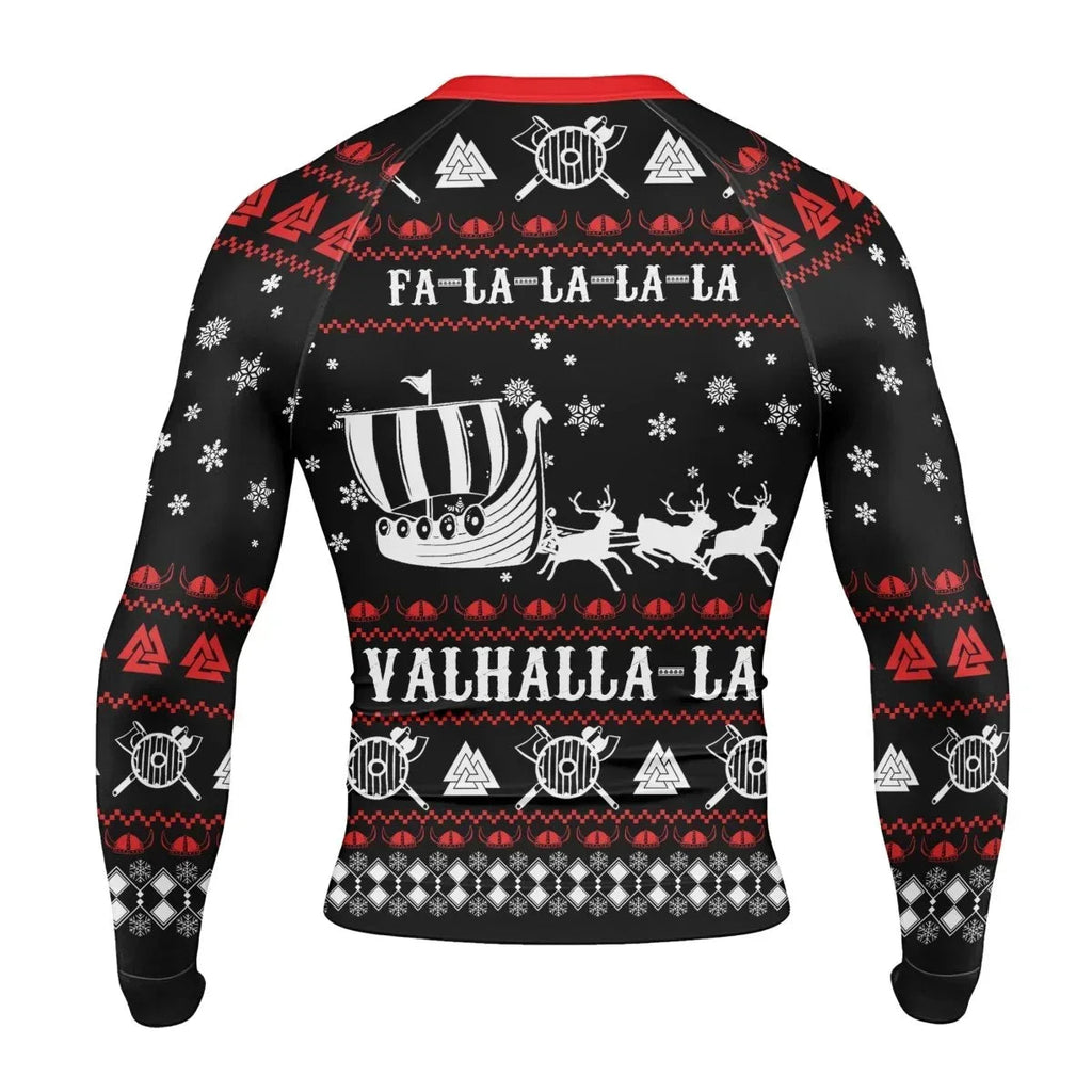 Viking Santa's Sleigh Men's Long Sleeve Rash Guard