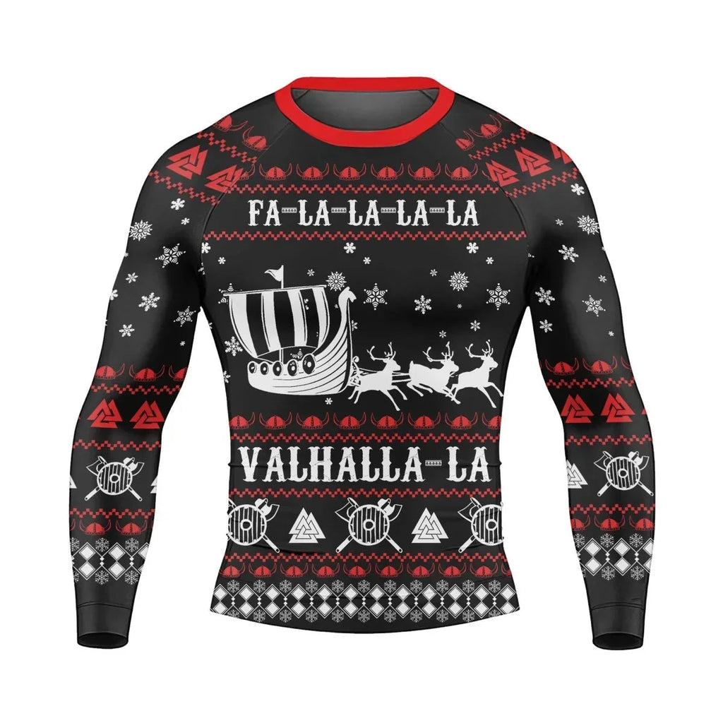 Viking Santa's Sleigh Men's Long Sleeve Rash Guard