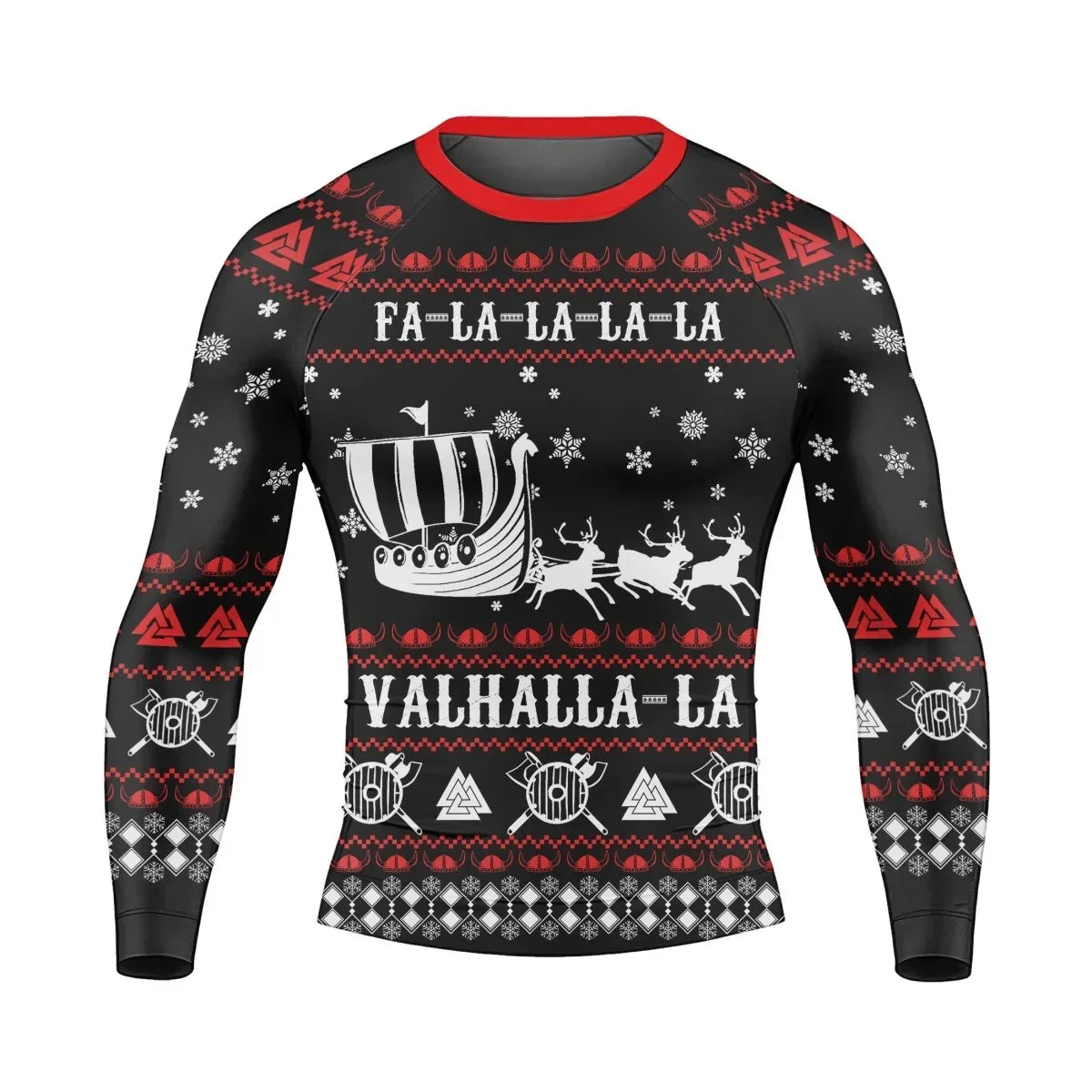 Viking Santa's Sleigh Men's Long Sleeve Rash Guard