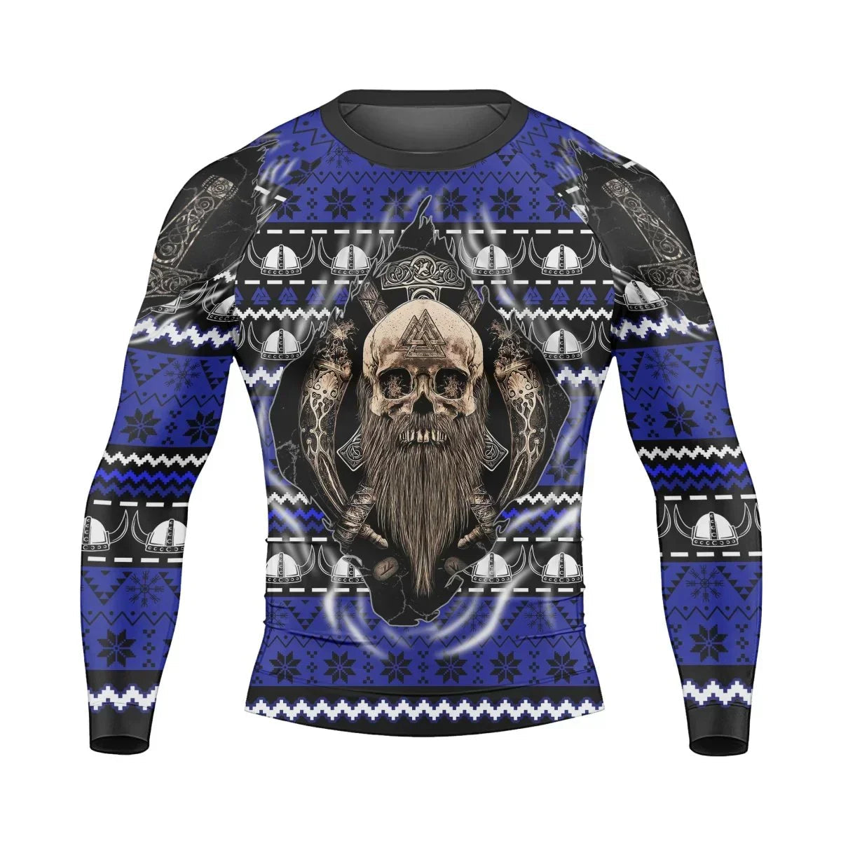 Viking Skull Inside Men's Long Sleeve Rash Guard