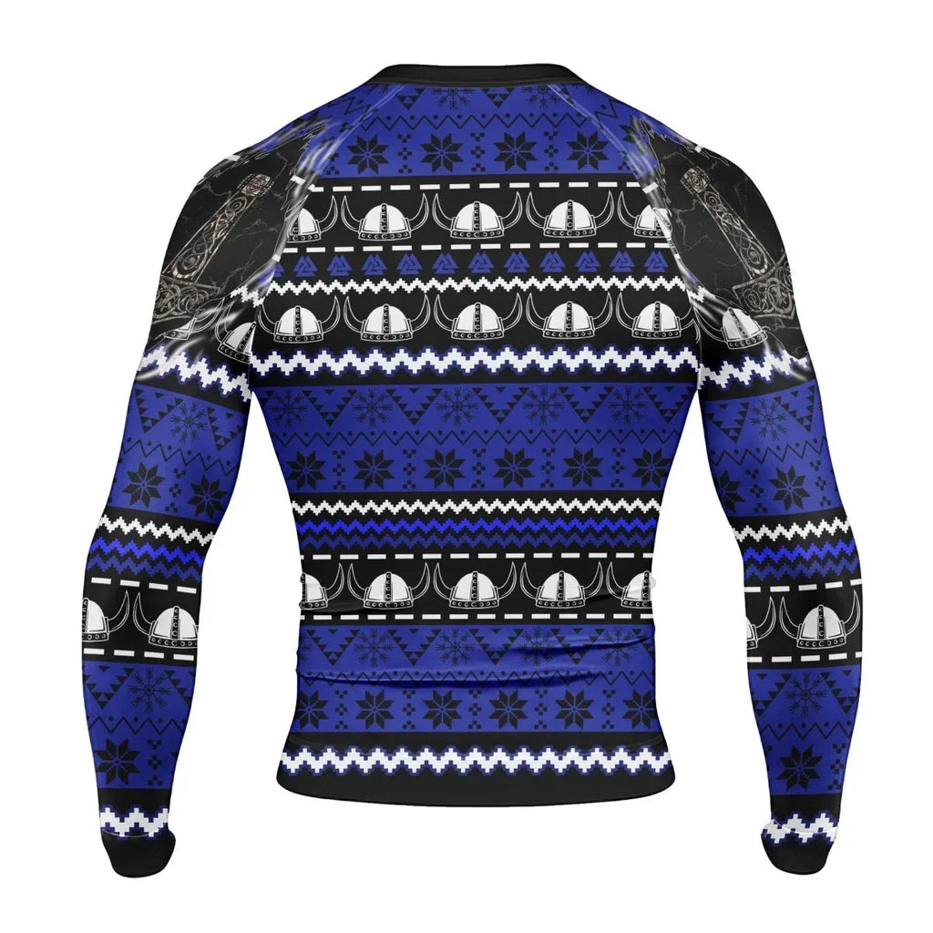Viking Skull Inside Men's Long Sleeve Rash Guard