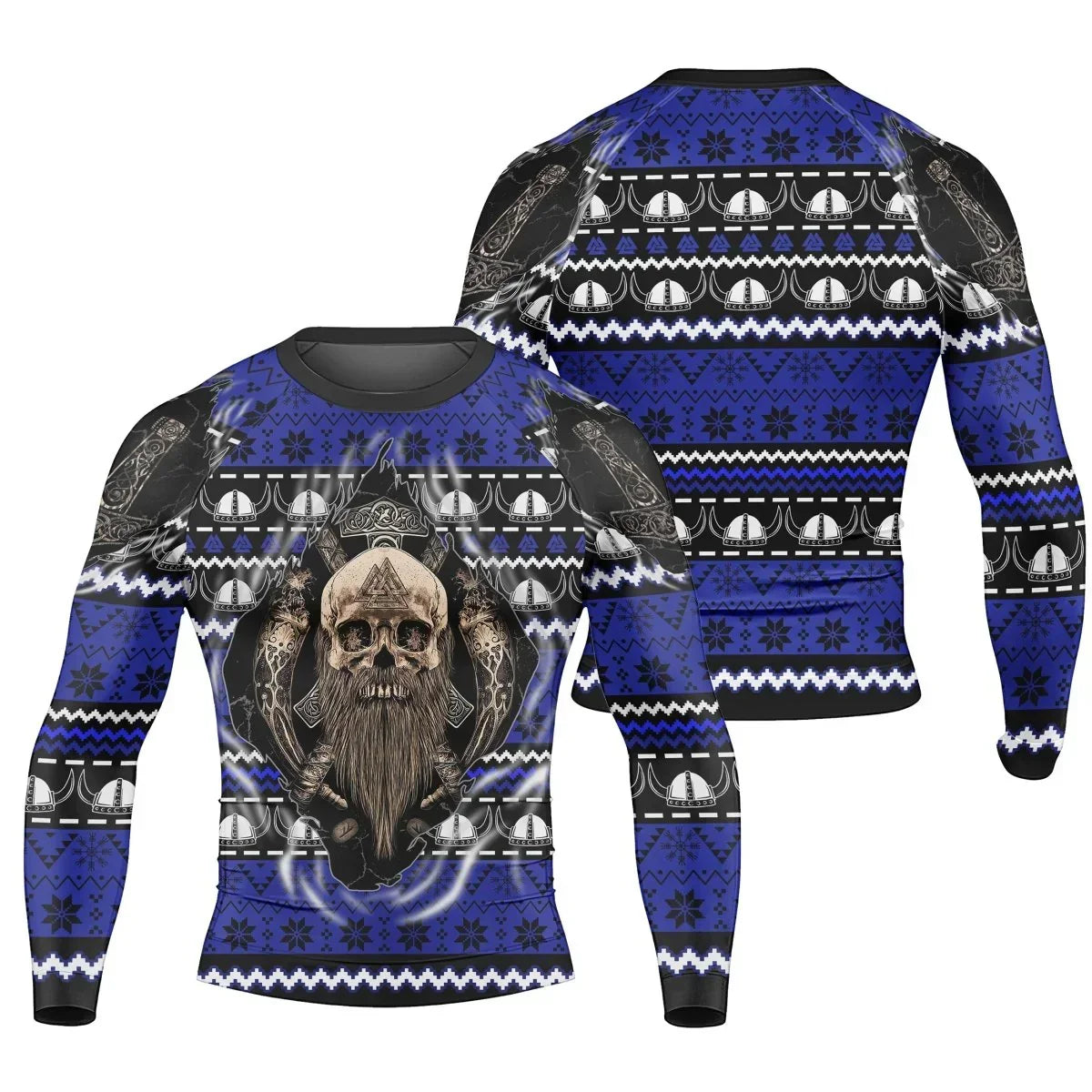 Viking Skull Inside Men's Long Sleeve Rash Guard