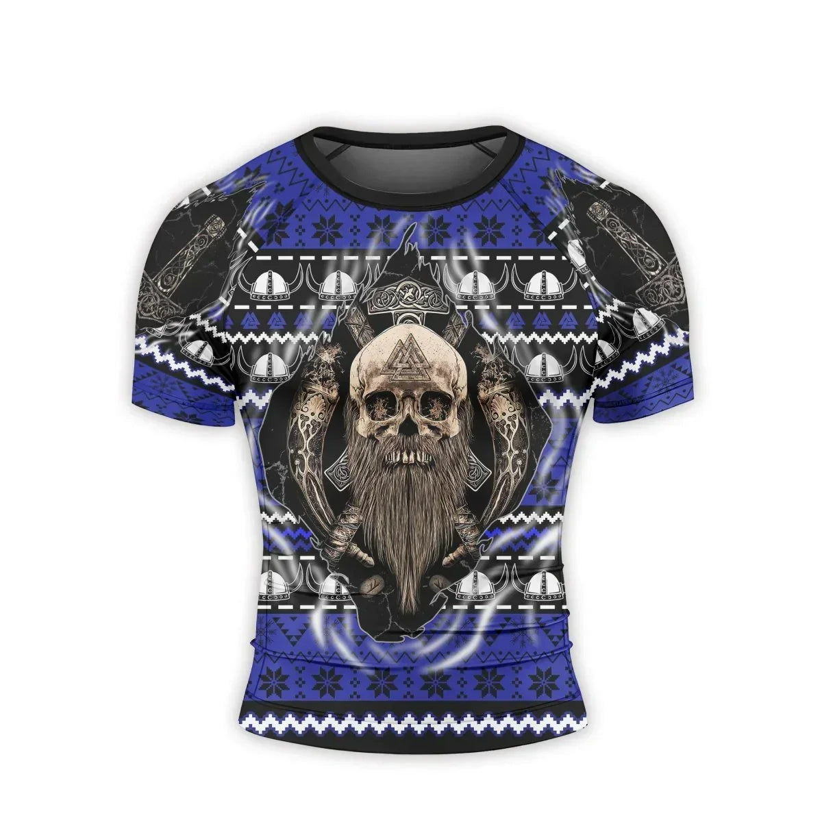 Viking Skull Inside Men's Short Sleeve Rash Guard