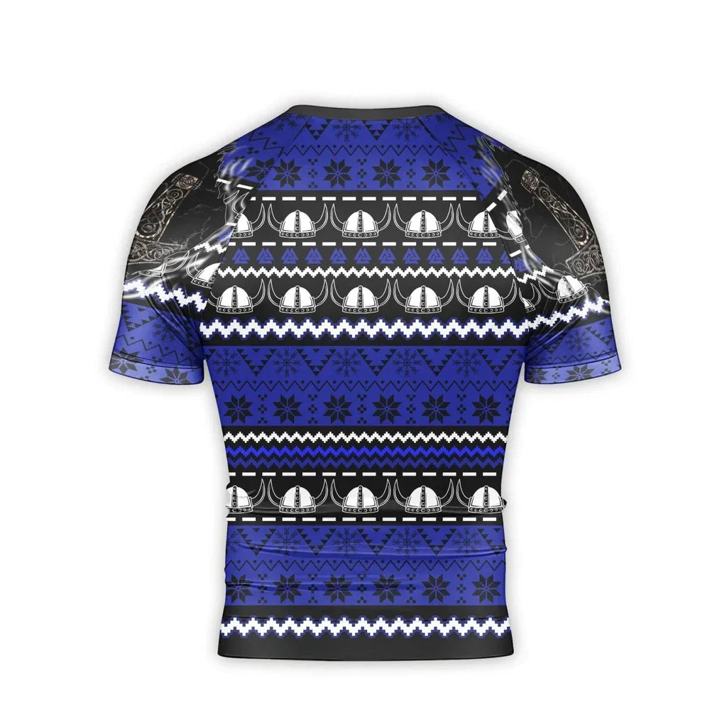 Viking Skull Inside Men's Short Sleeve Rash Guard