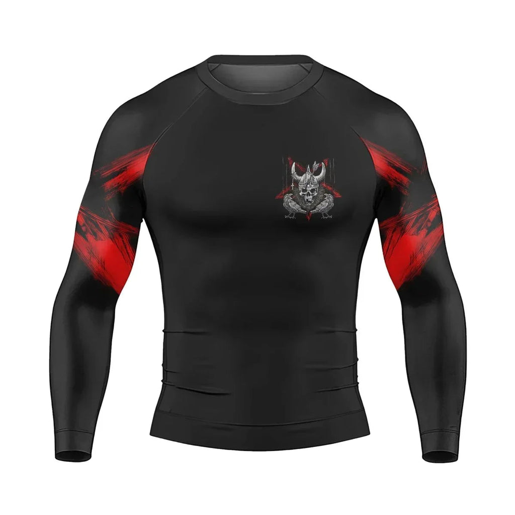 Viking Skull Men's Long Sleeve Rash Guard