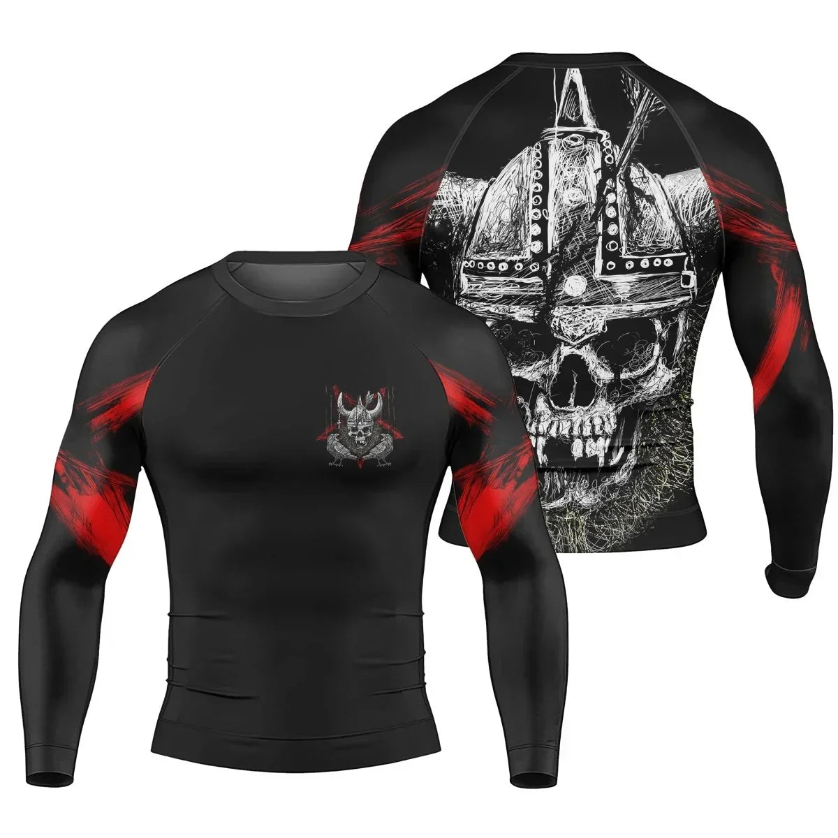 Viking Skull Men's Long Sleeve Rash Guard
