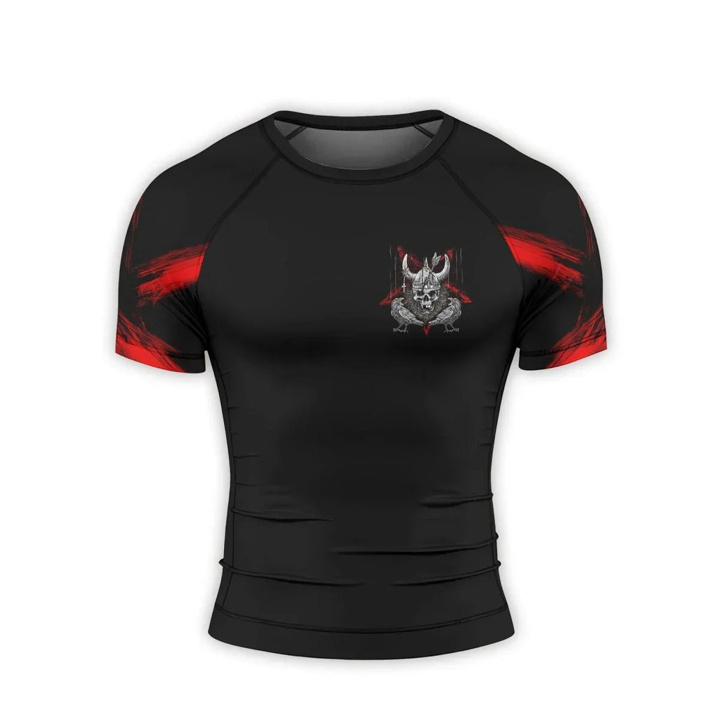 Viking Skull Men's Short Sleeve Rash Guard