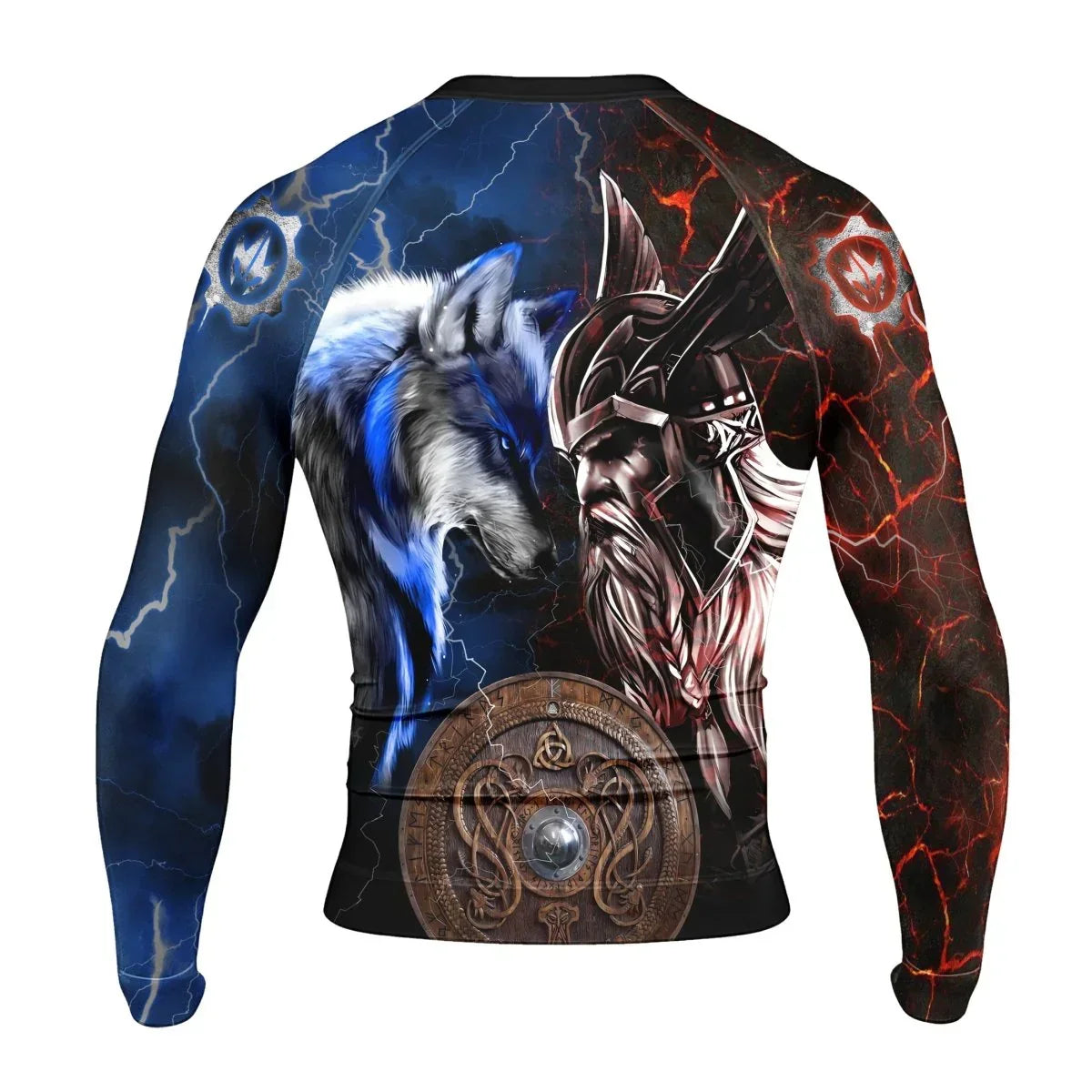 Viking Versus Wolf Men's Long Sleeve Rash Guard