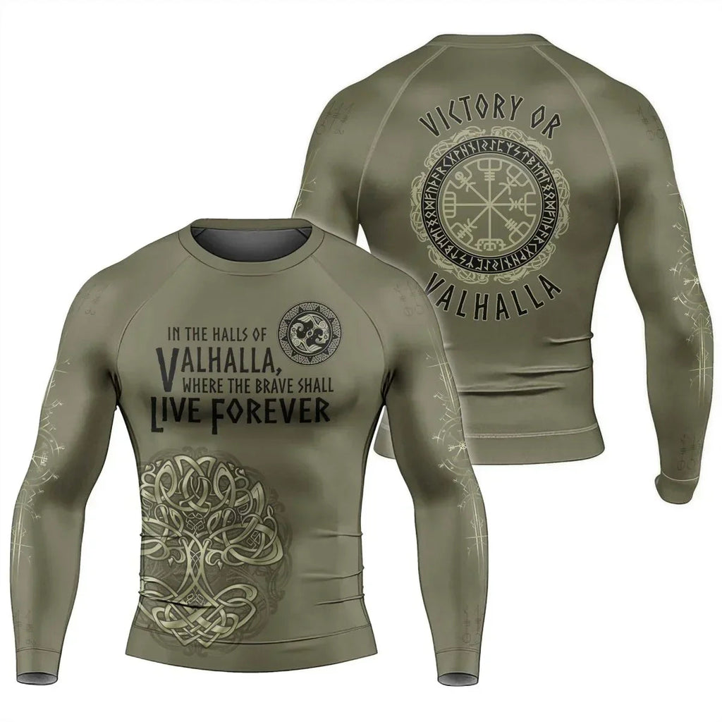 Viking Victory or Valhalla Men's Long Sleeve Rash Guard